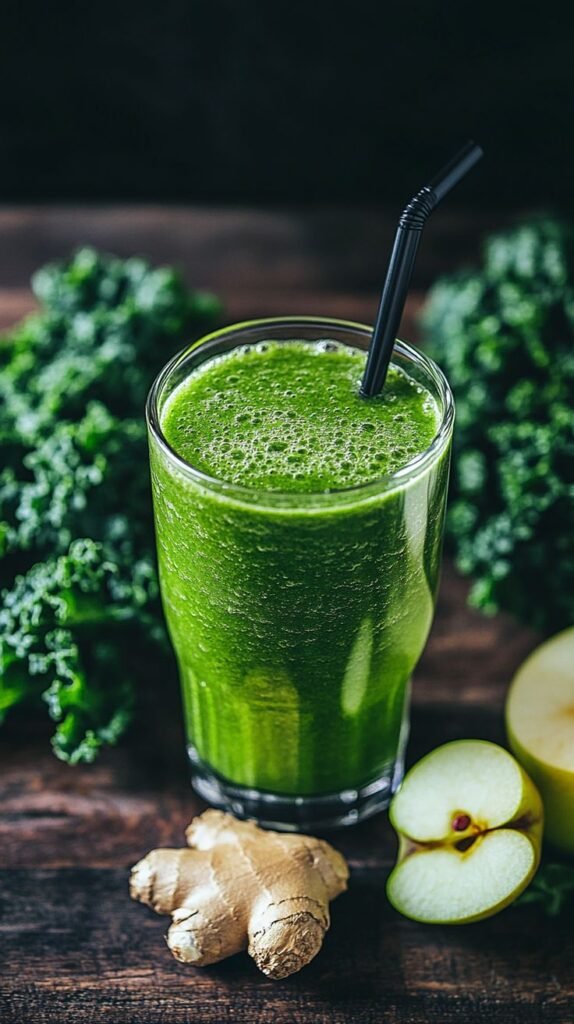 Energizing Green Smoothie Recipe with Kale, Apple, and Ginger